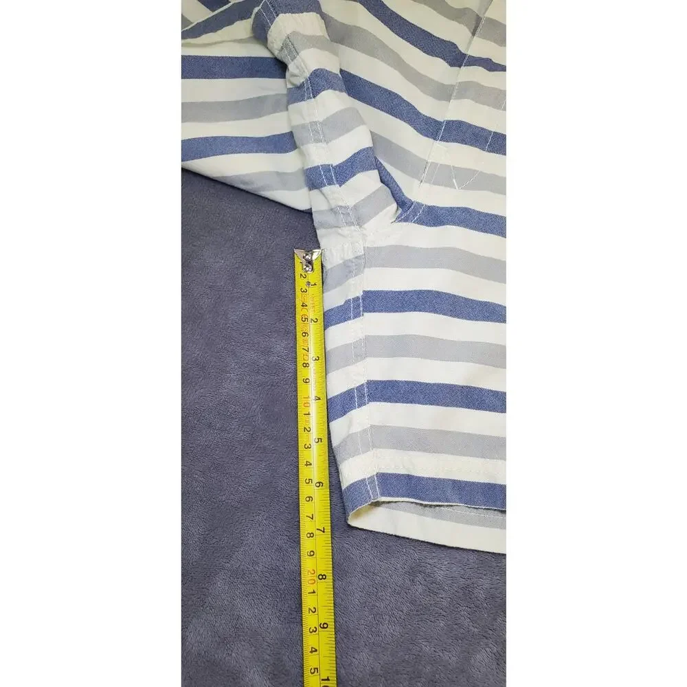 J.Crew Board Shorts Mens Sz 31 Blue Beige Striped Original Longboard Beach C6